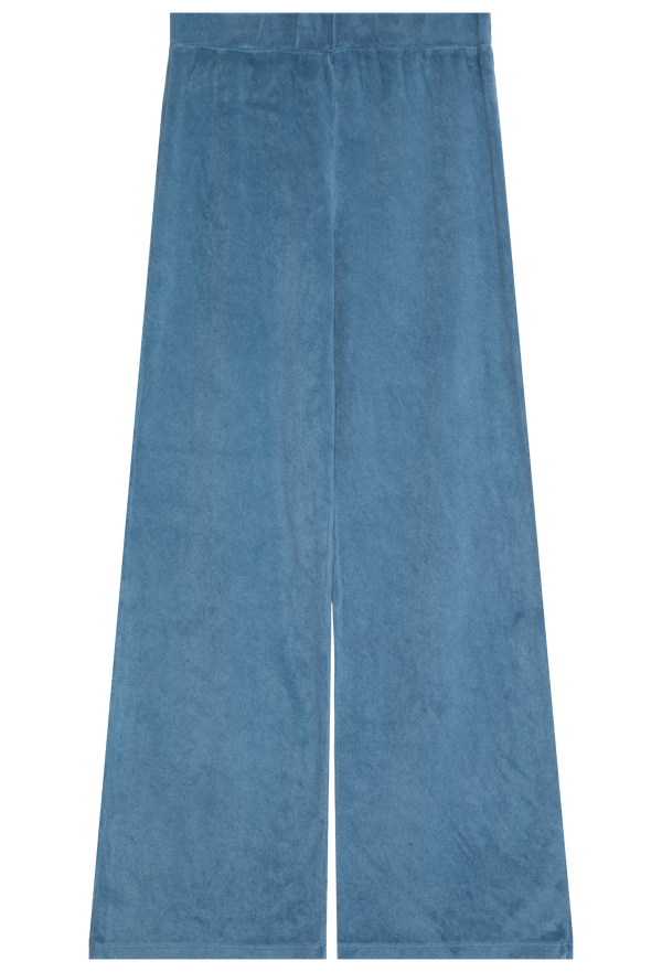 blue terry cloth sweatpant on a white background