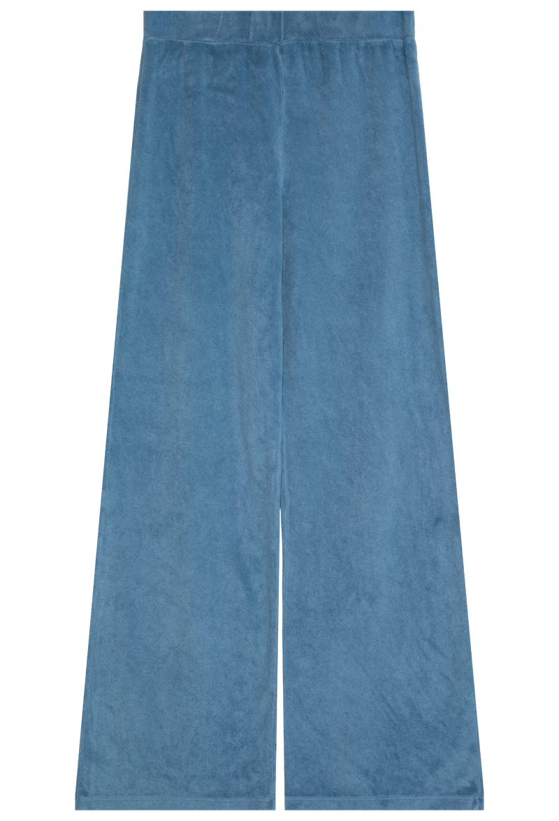 blue terry cloth sweatpant on a white background