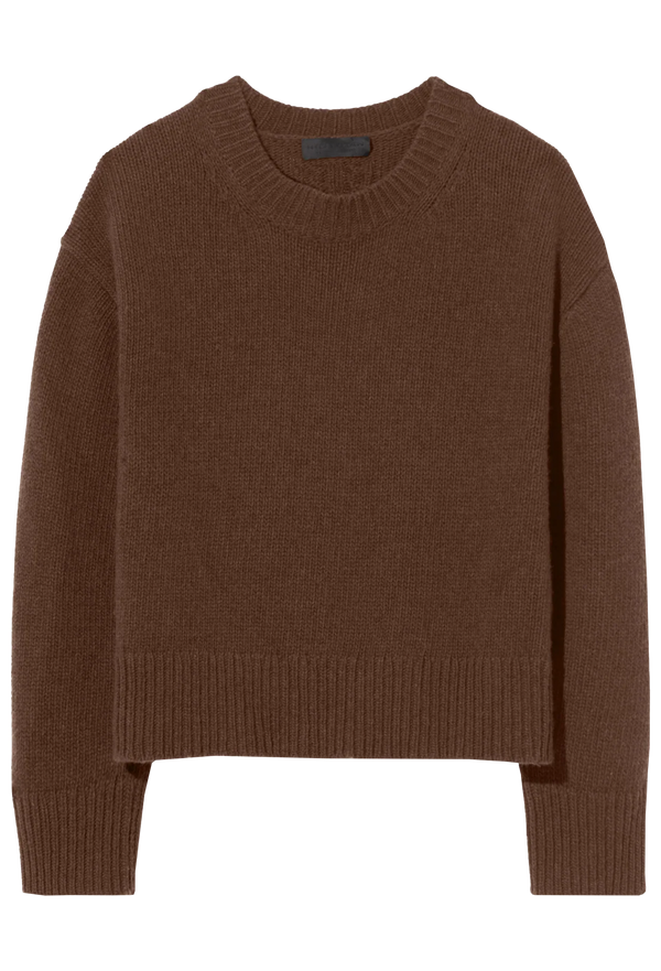 a brown sweater on a white background