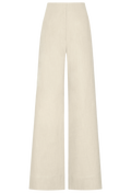 Beige wide-leg pants on a white background