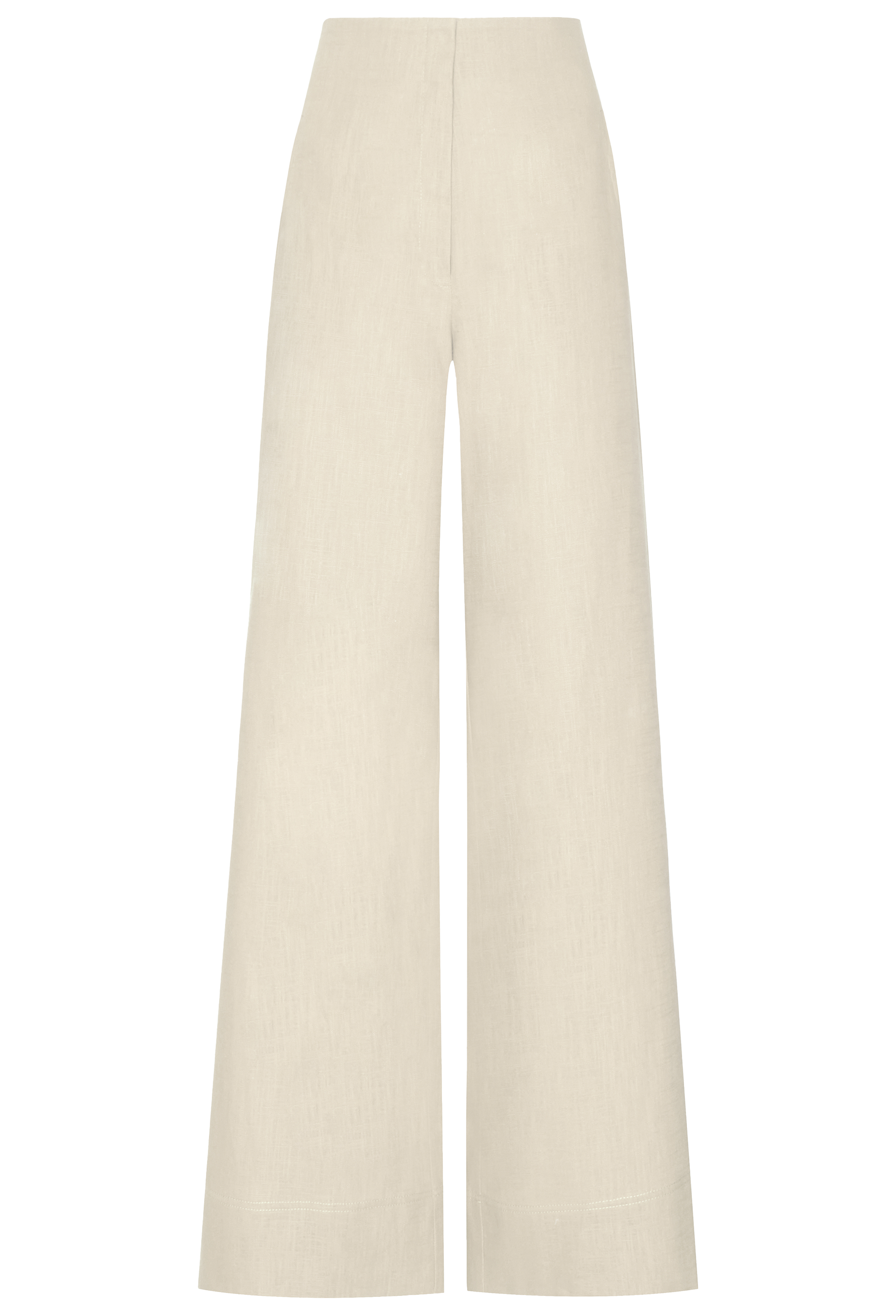 Beige wide-leg pants on a white background