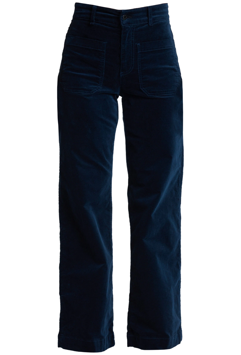 Navy blue pants on a white background