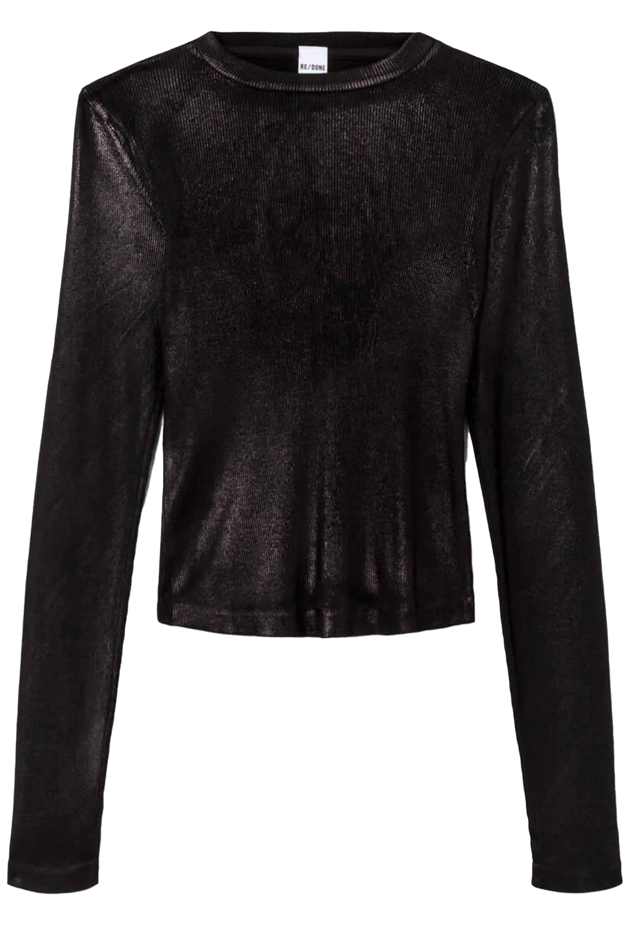 Black long-sleeve top on a white background