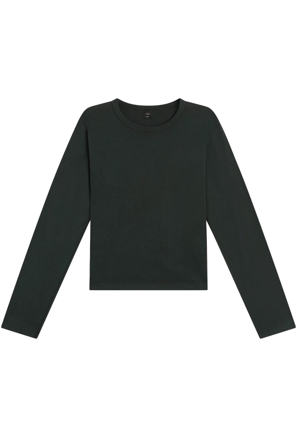 green long-sleeve shirt on a white background