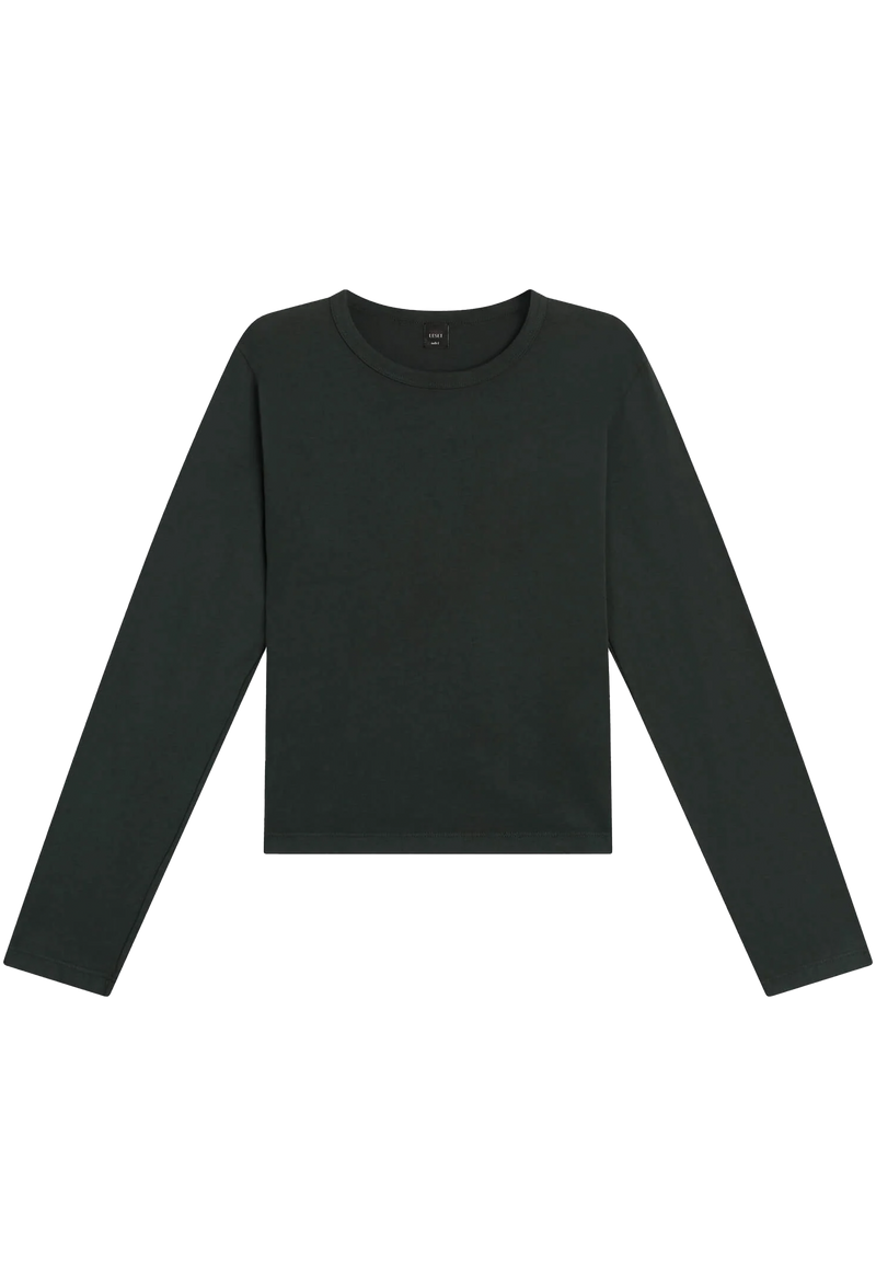 green long-sleeve shirt on a white background