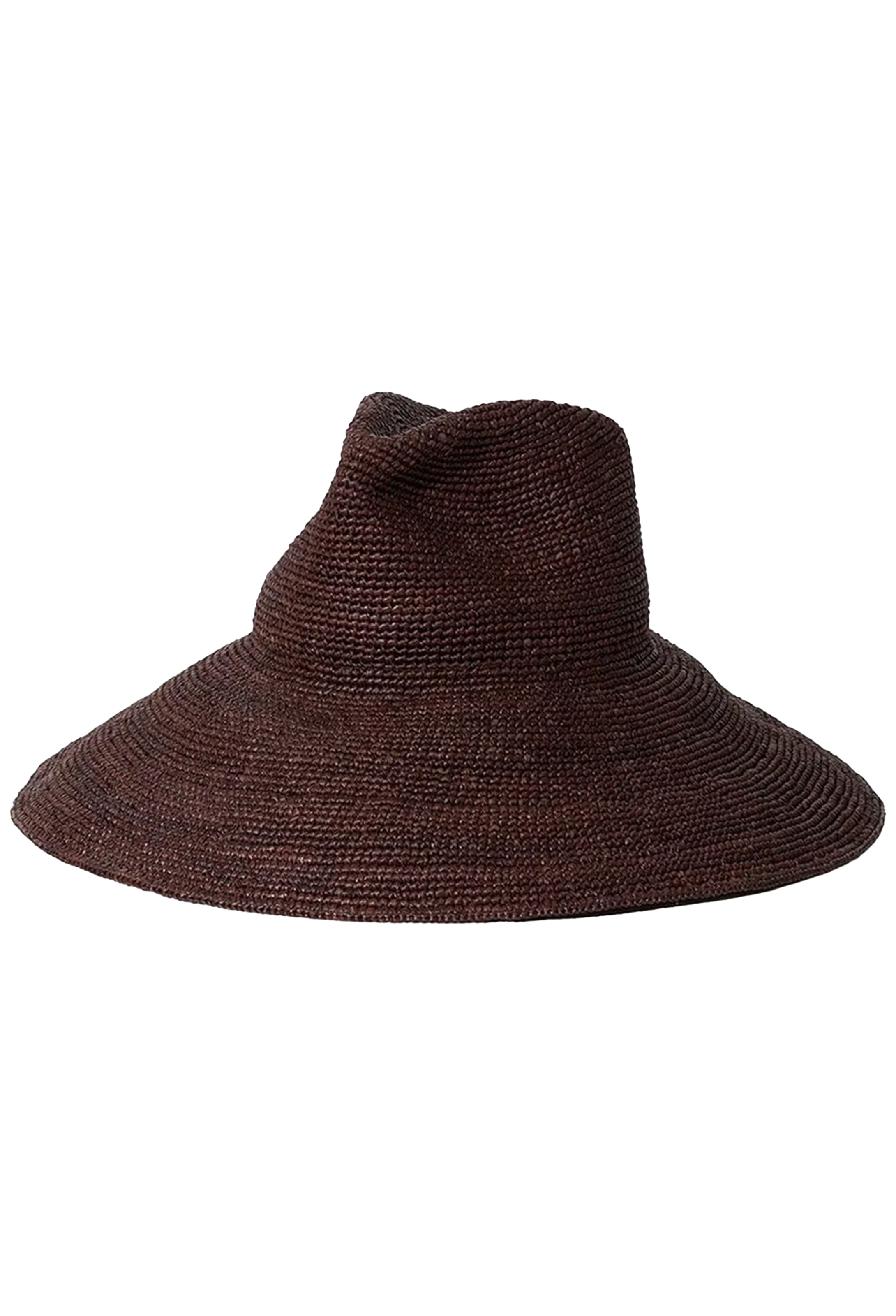 Brown straw hat on a white background
