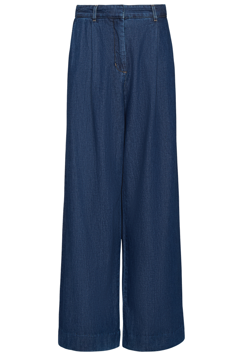 Pair of blue jeans on a white background