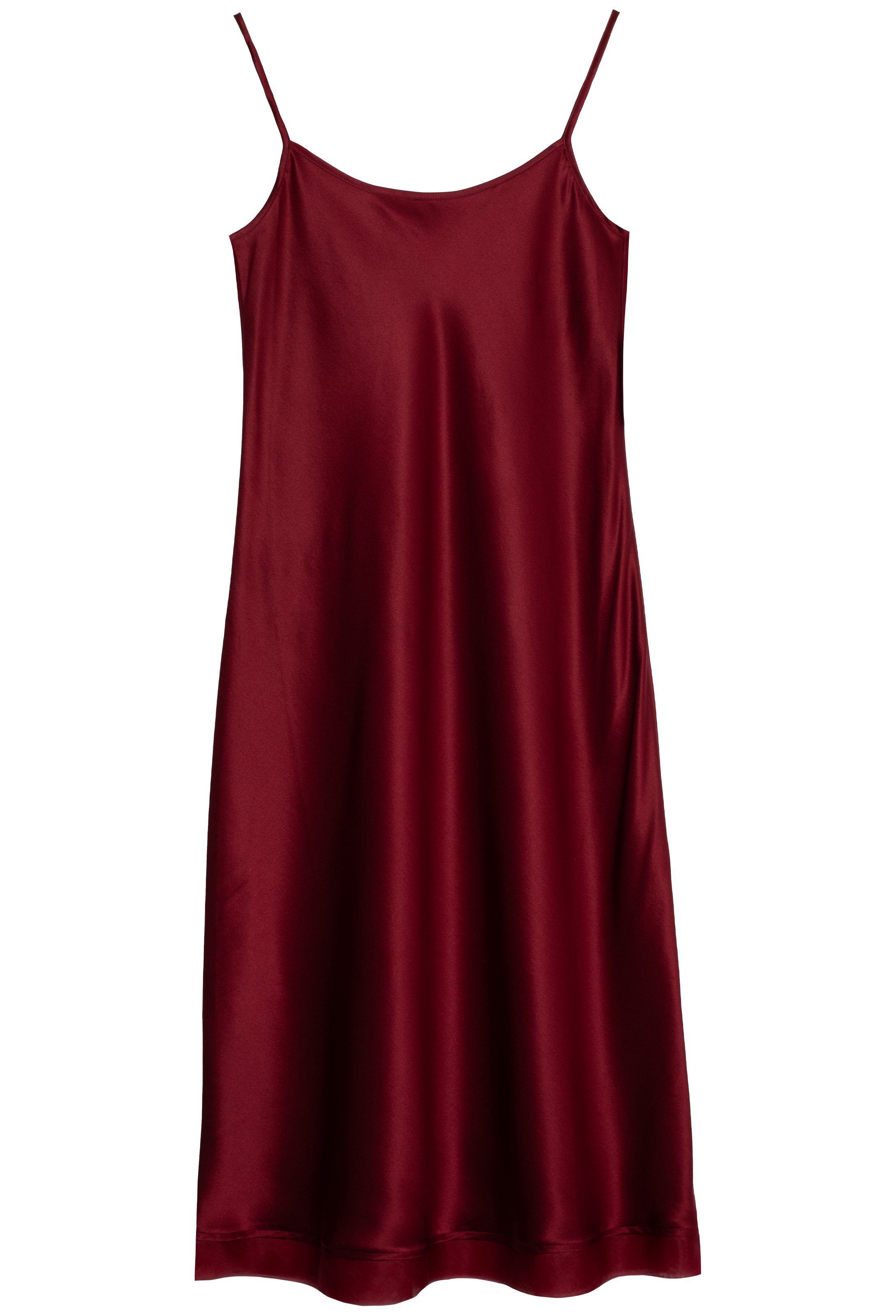 Maroon slip dress on a white background