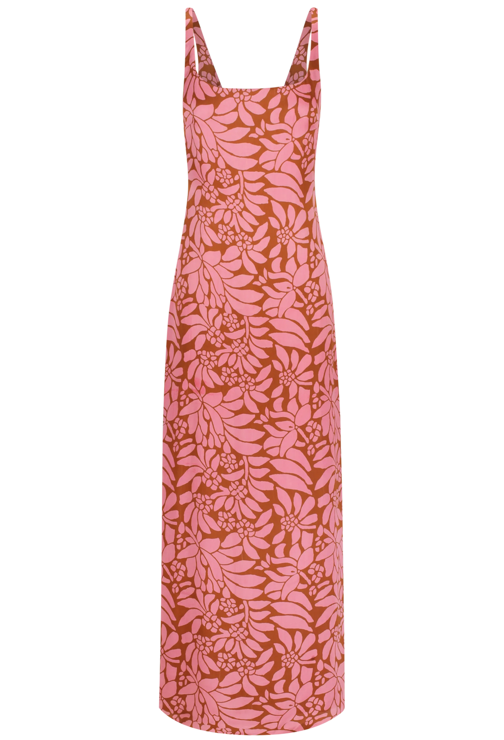 Pink floral dress on a white background