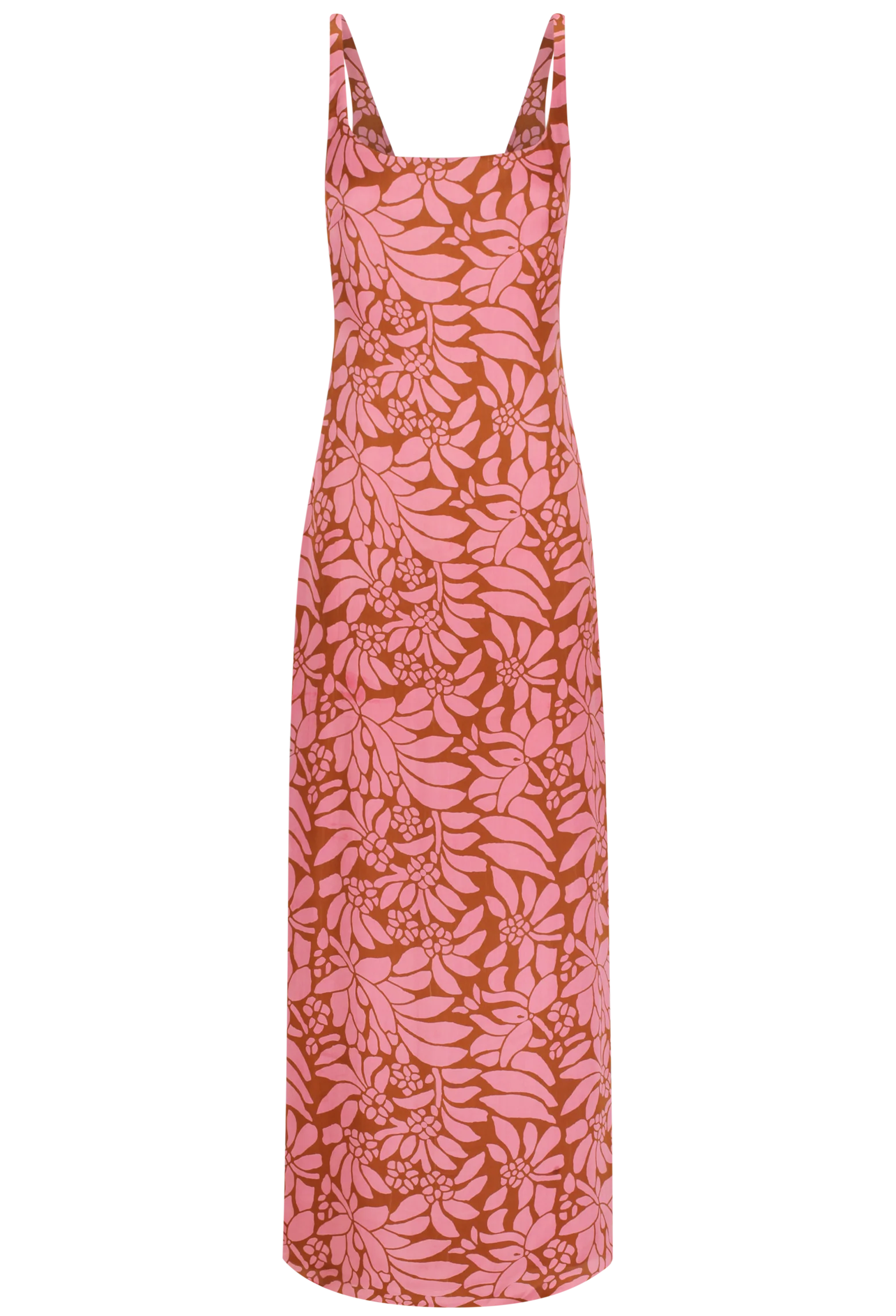 Pink floral dress on a white background