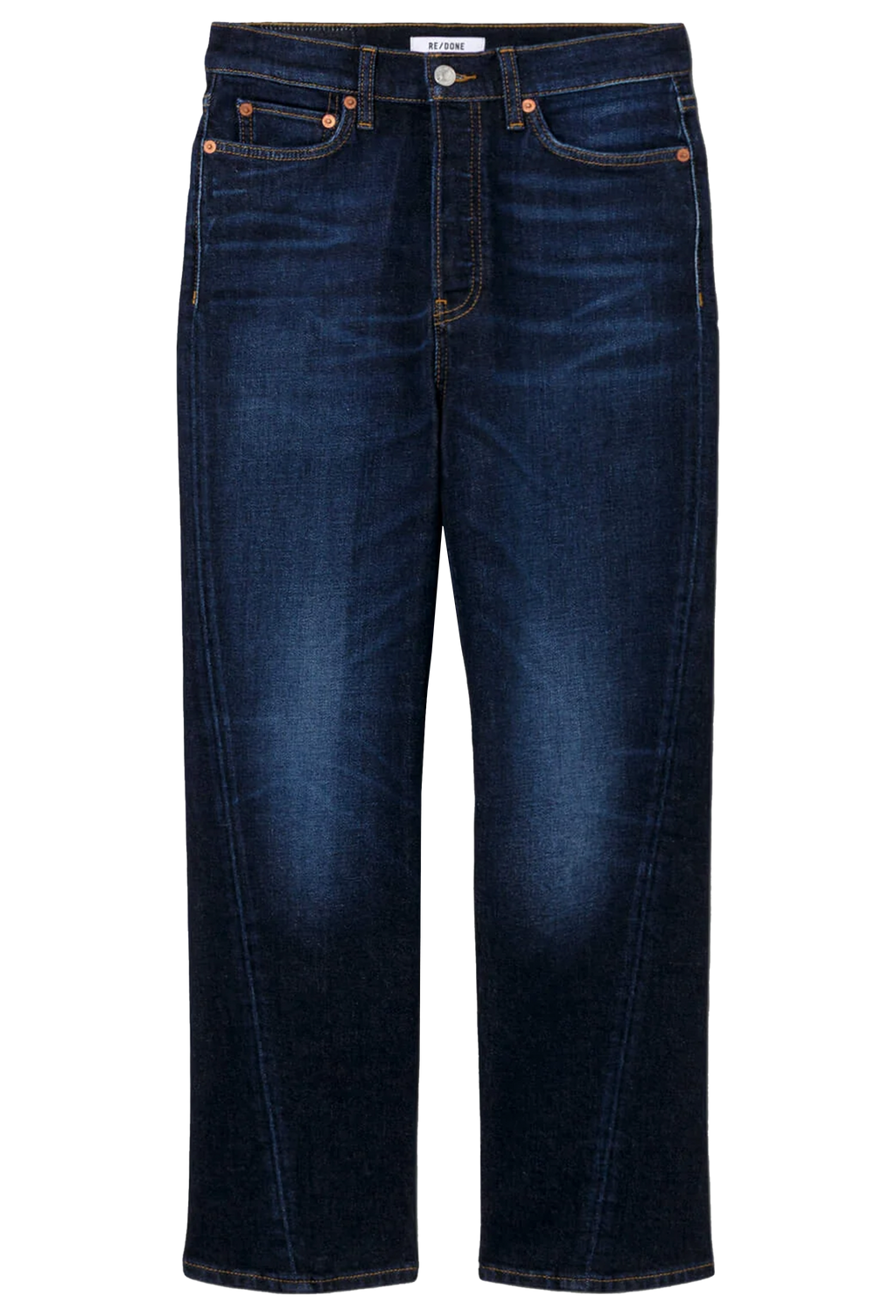 dark blue jeans on a white background