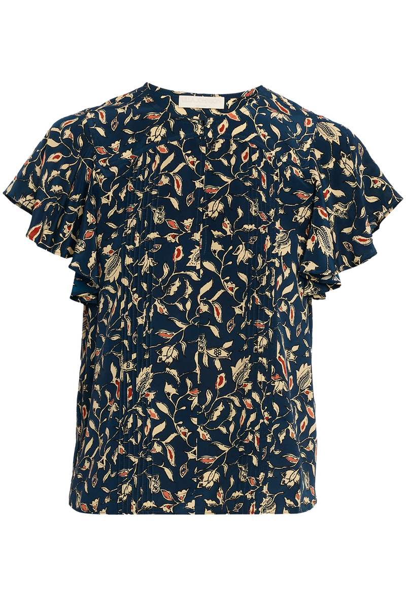 Floral patterned top on a white background