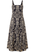 Long dress with floral pattern on a white background