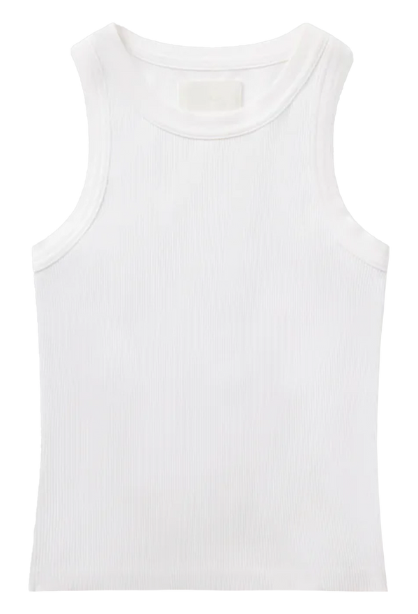 White tank top on a white background