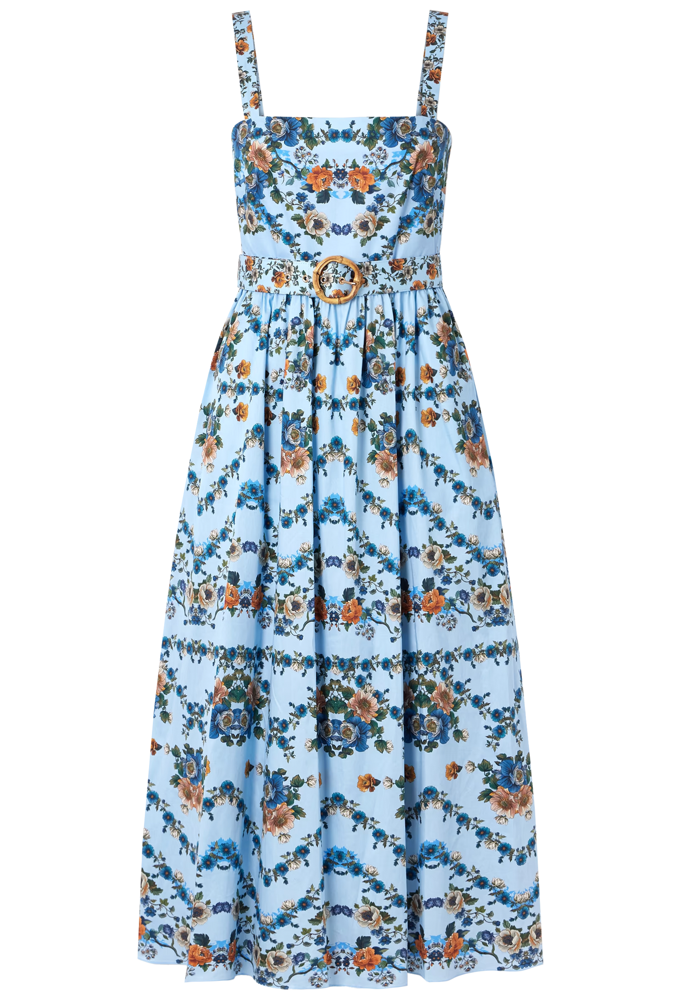 Floral dress with a blue background