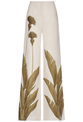 Floral-patterned pants on a white background