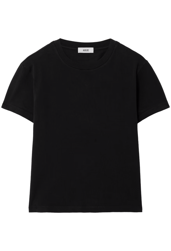 Black t-shirt on a white background