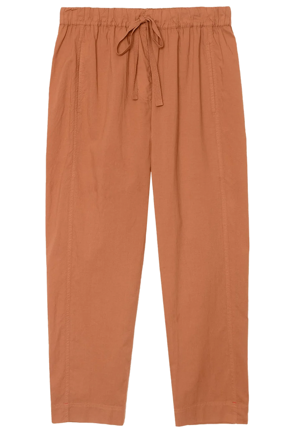 orange pants with a drawstring on a white background