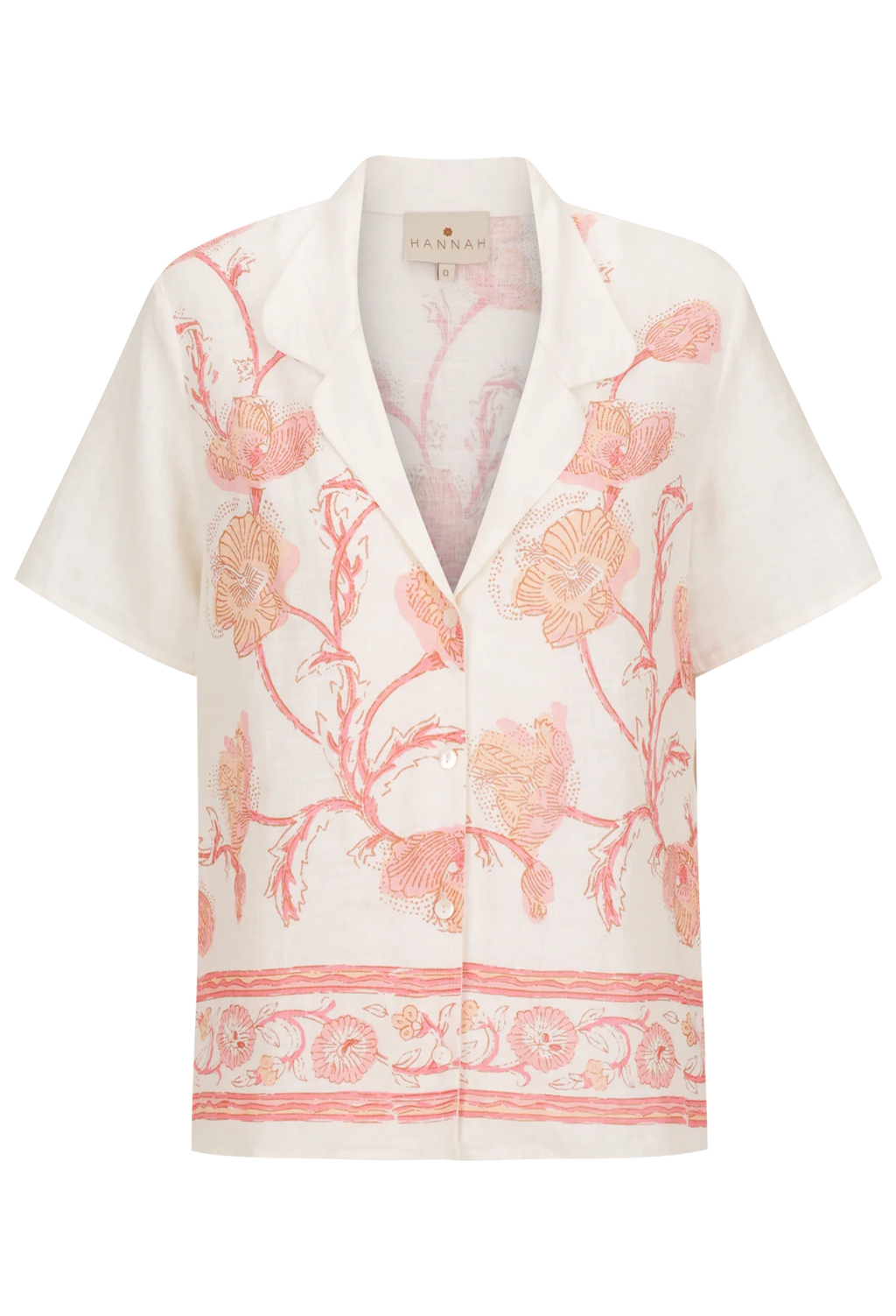 Floral patterned kimono-style top on a white background