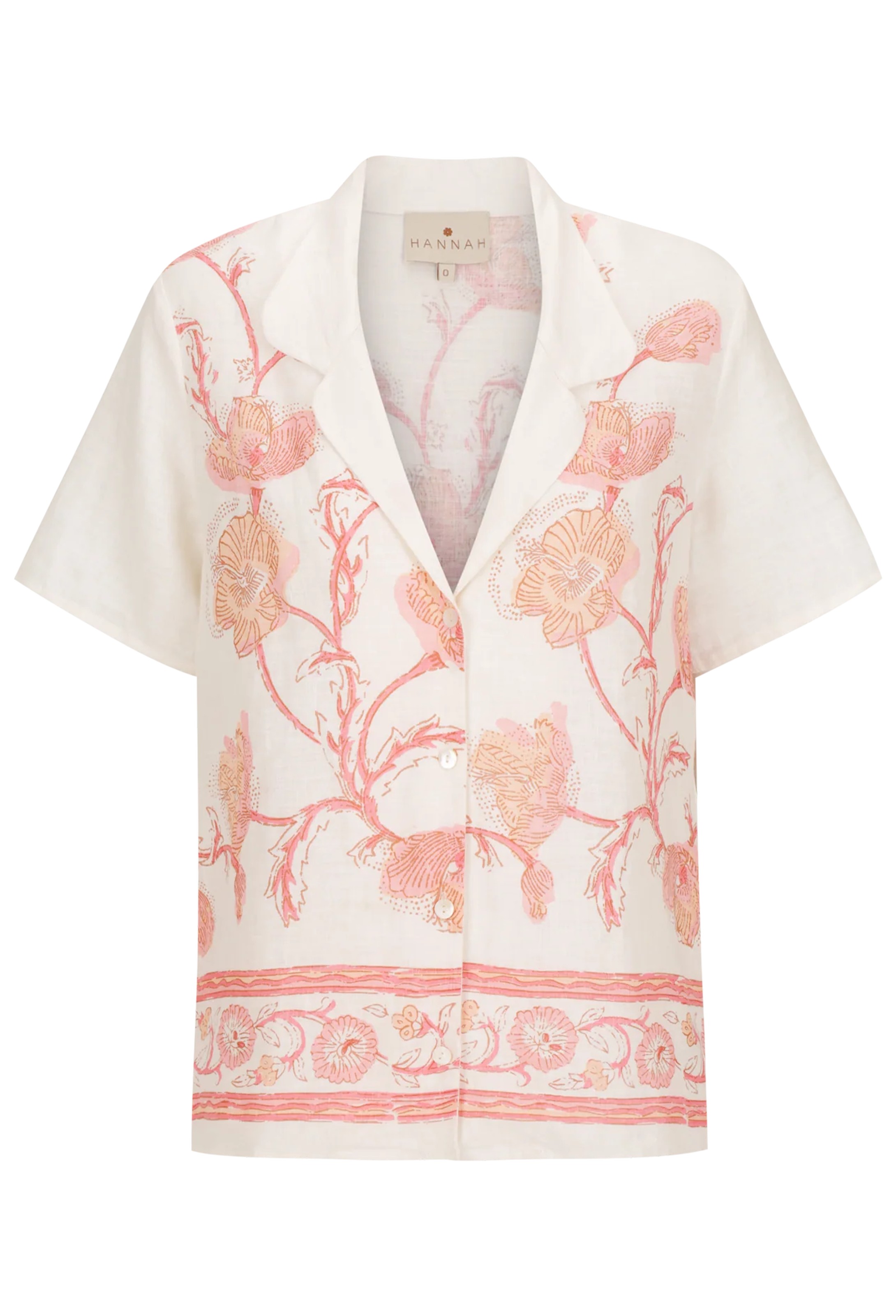 Floral patterned kimono-style top on a white background