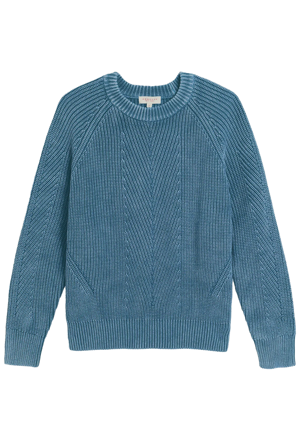 Blue sweater on a white background