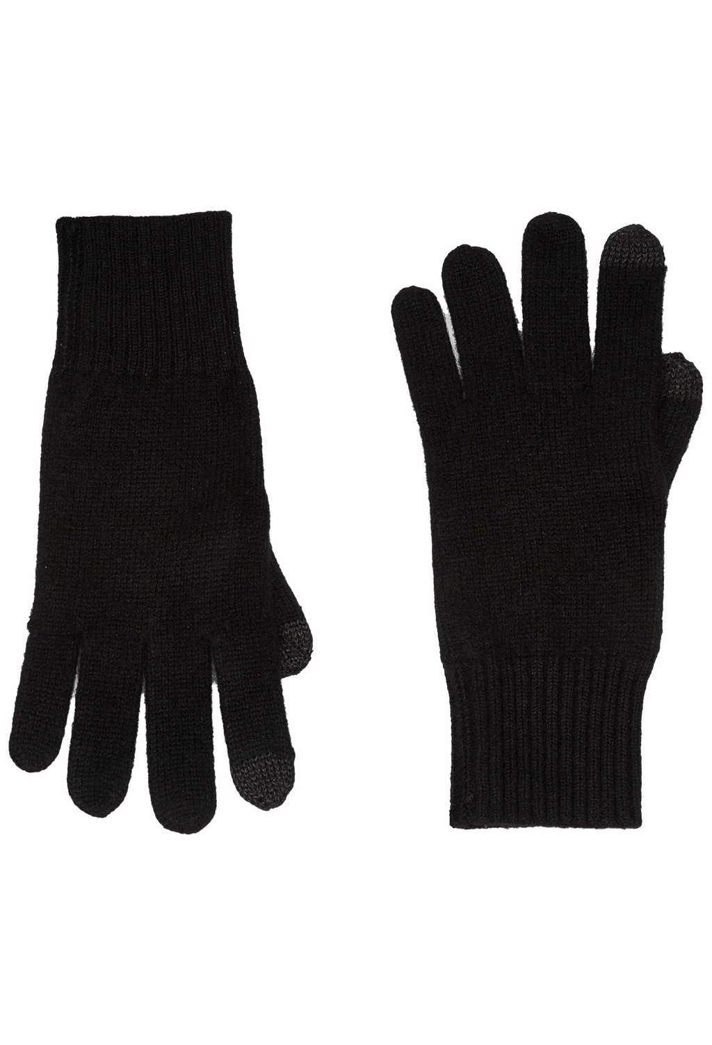 Pair of black gloves on a white background