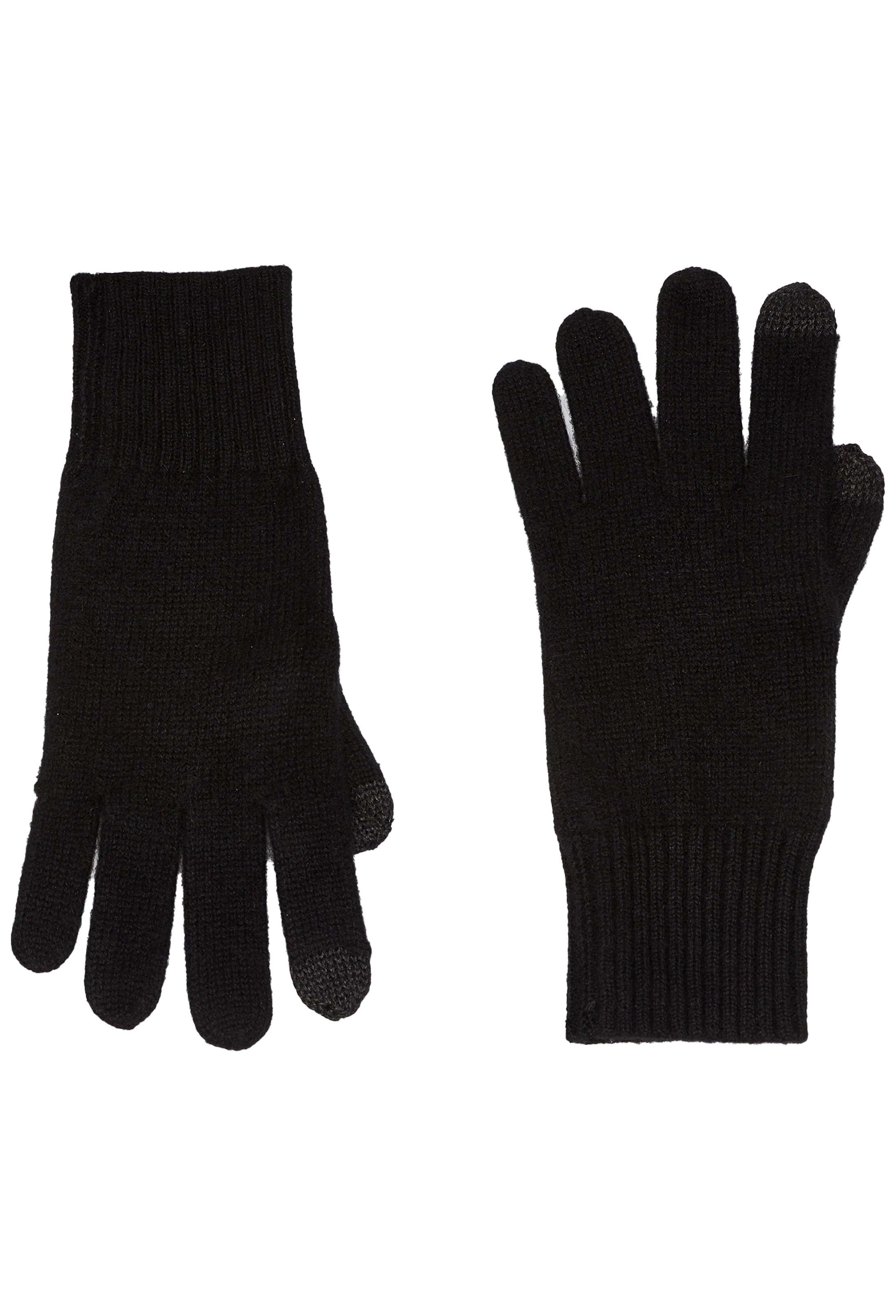Pair of black gloves on a white background