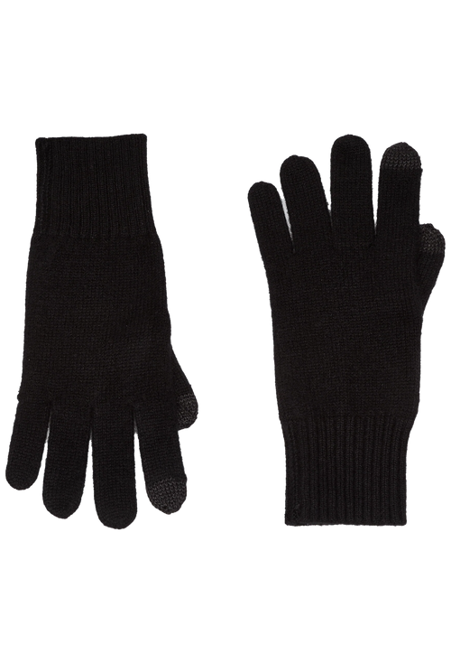 Pair of black gloves on a white background