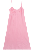 Pink slip dress on a white background