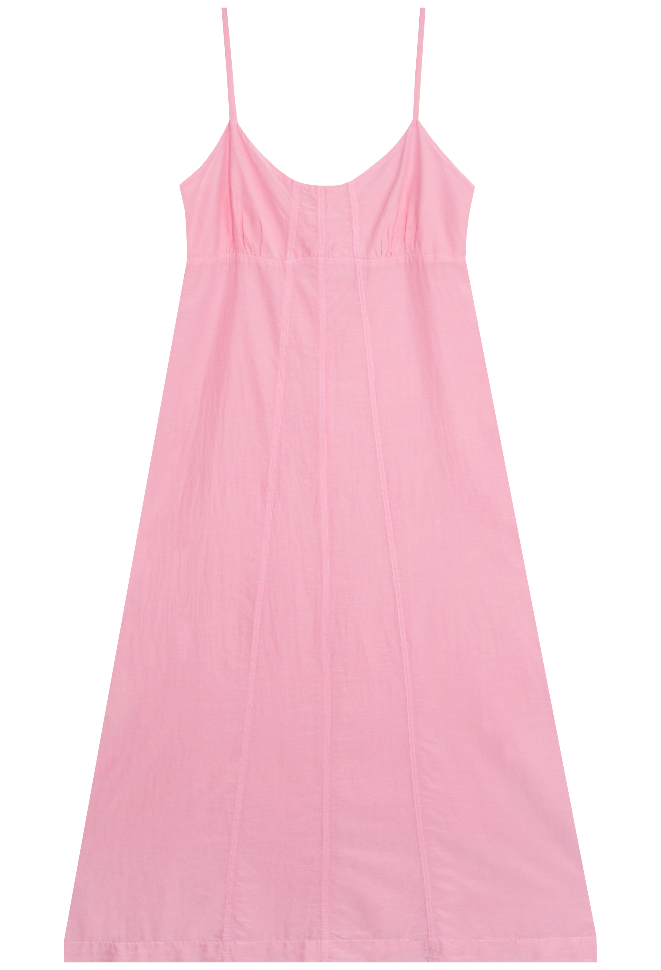 Pink slip dress on a white background