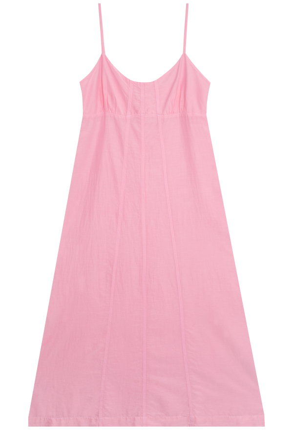 Pink slip dress on a white background