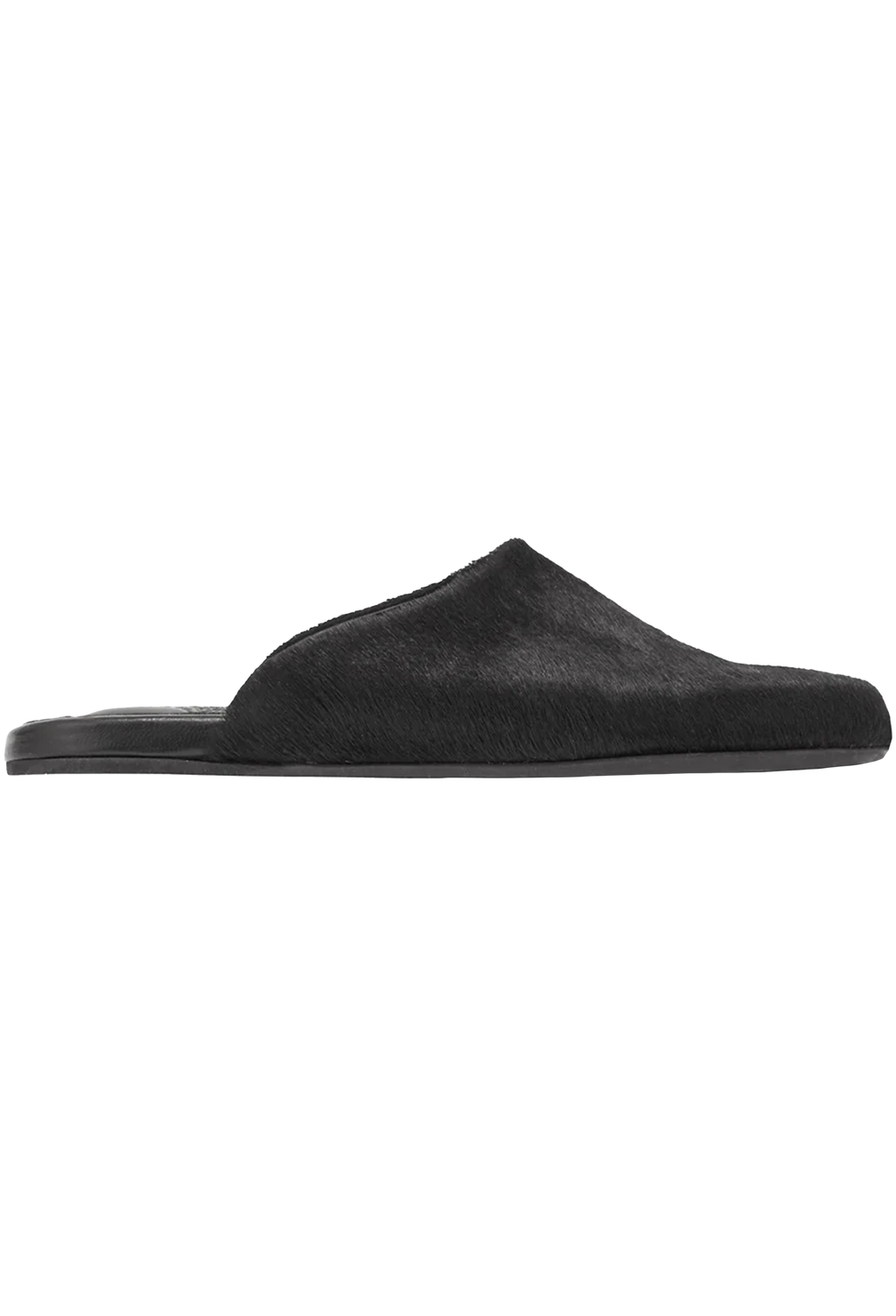 Black slipper on a white background