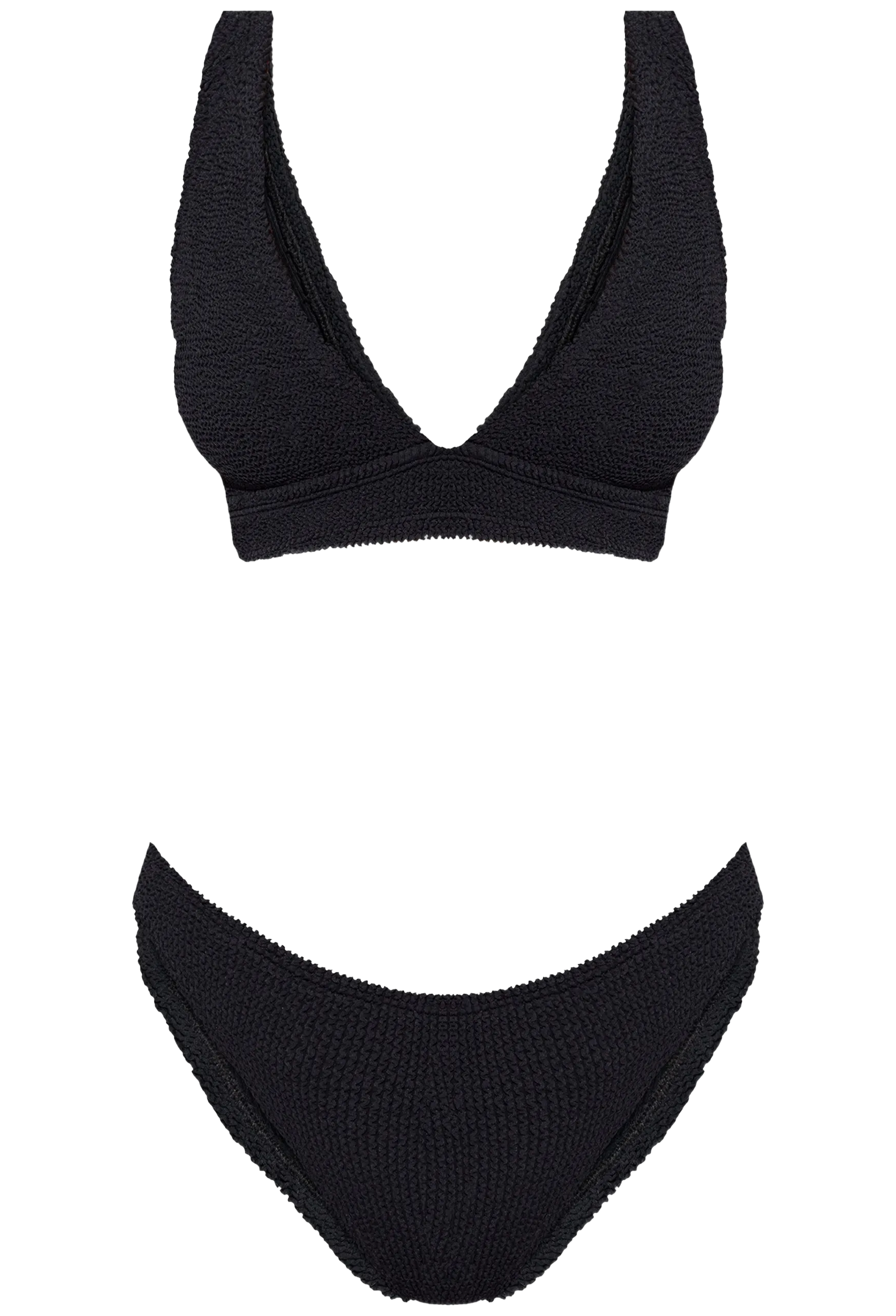 Black bikini set on a white background