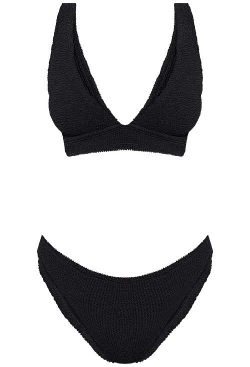 Black bikini set on a white background