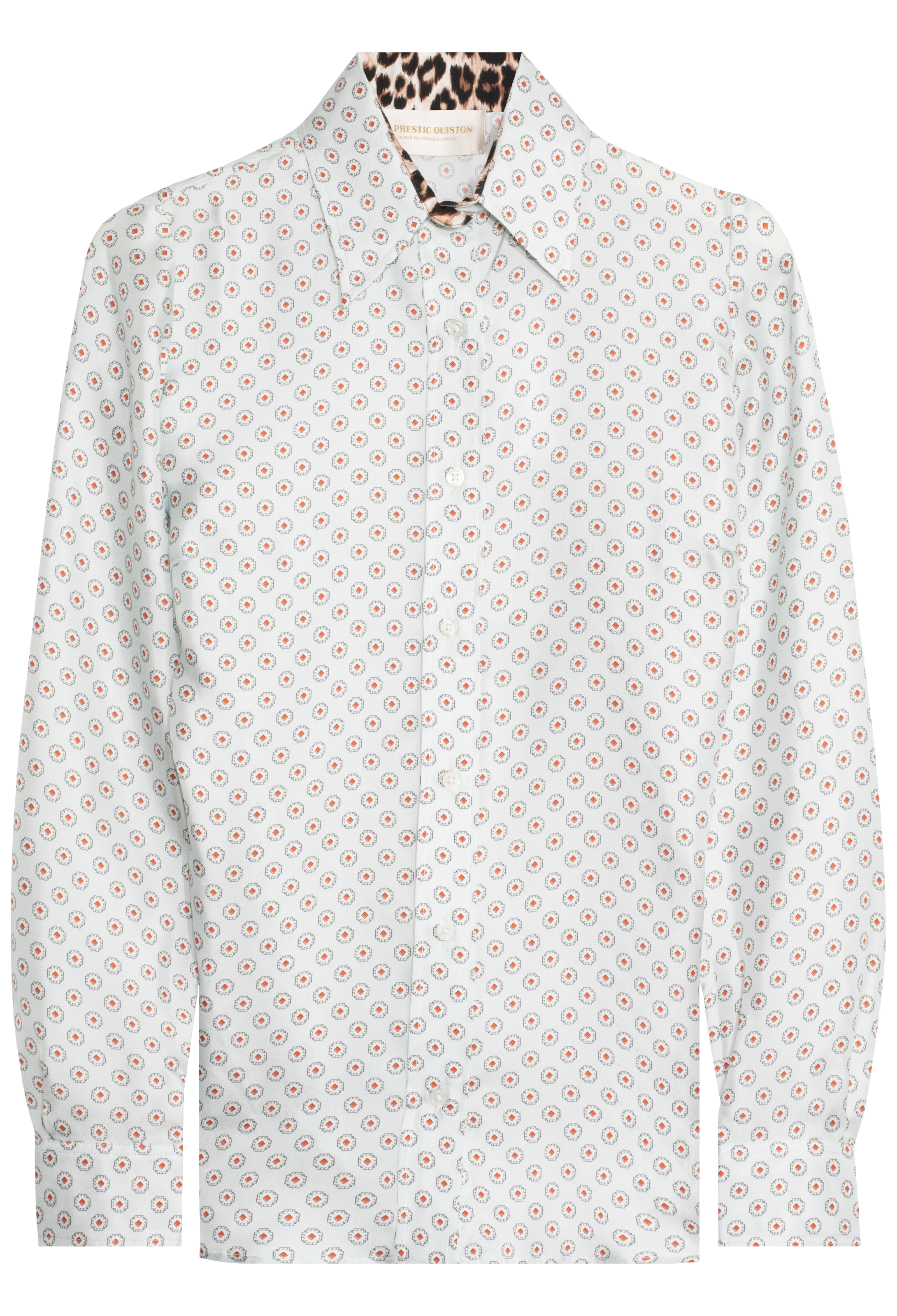 Light blue shirt with a subtle pattern on a white background