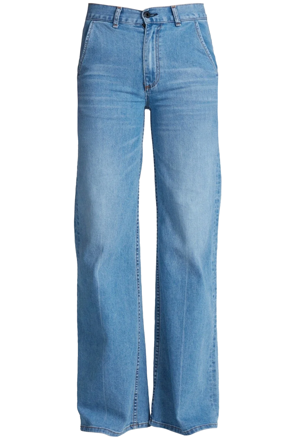 Pair of blue jeans on a white background