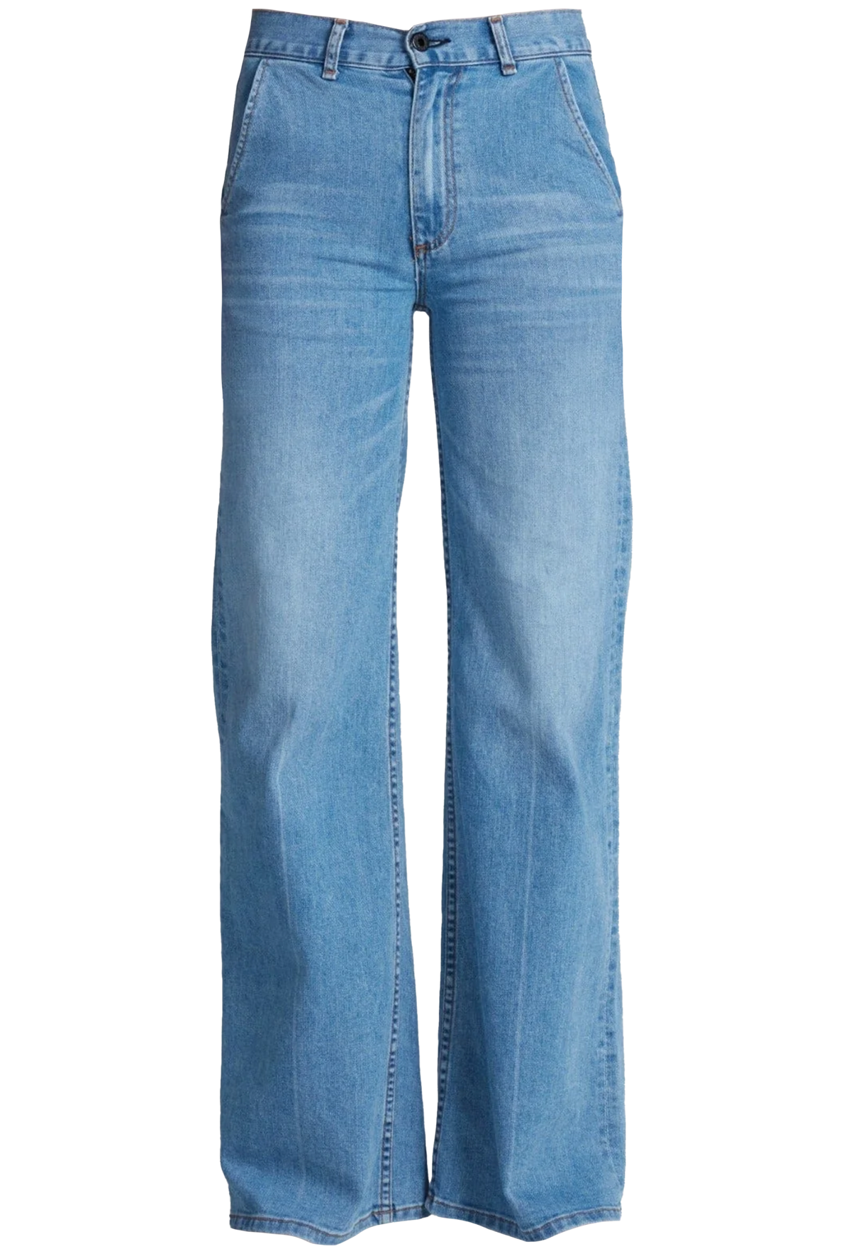 Pair of blue jeans on a white background