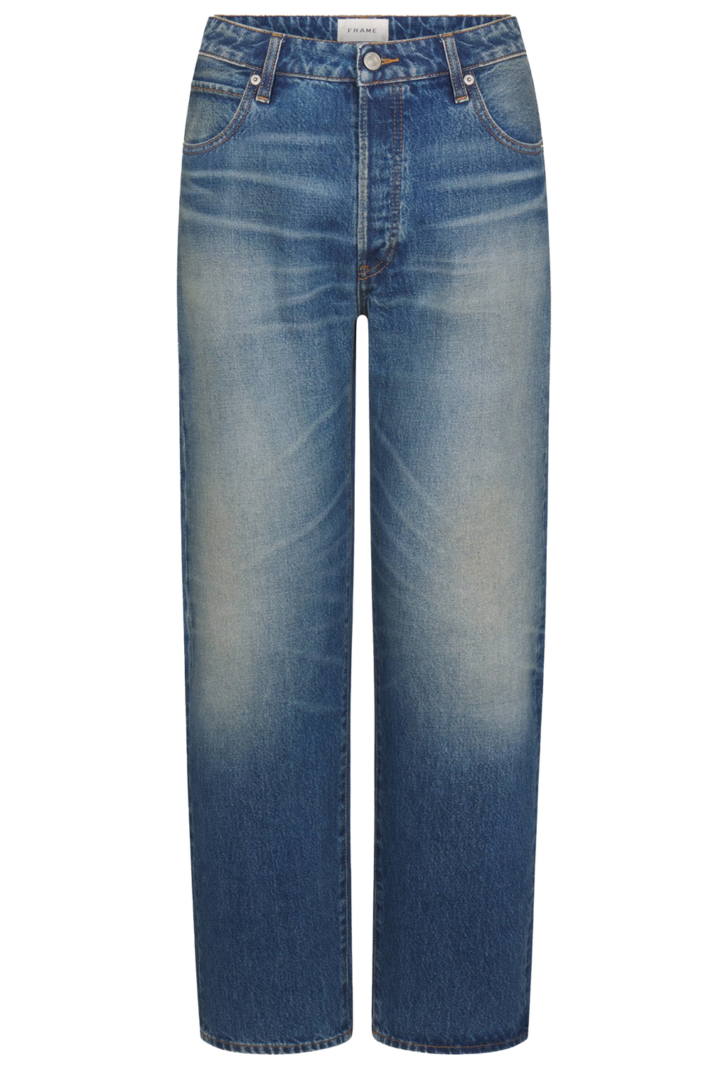 Blue jeans on a white background