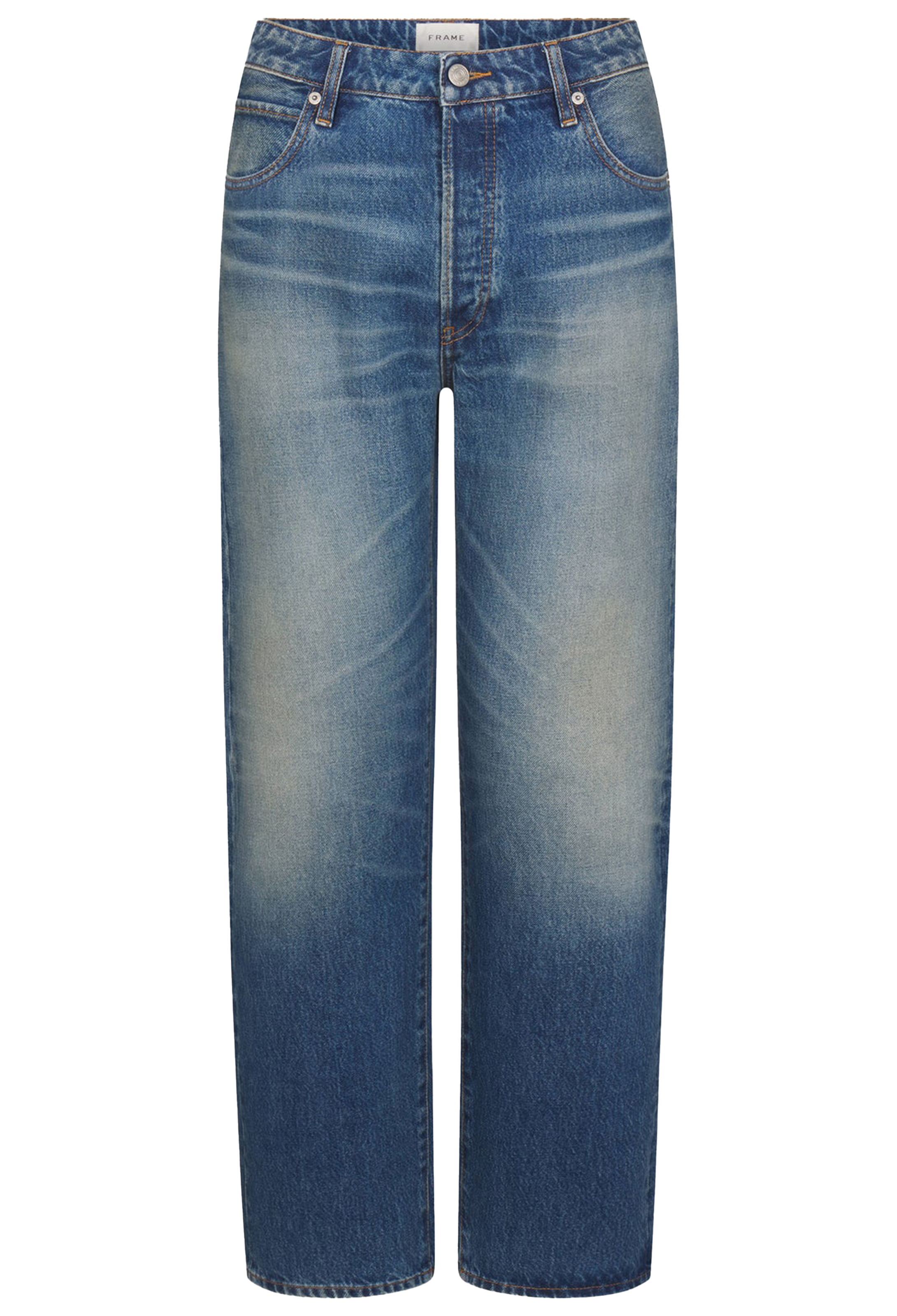 Blue jeans on a white background