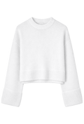 White ribbed sweater on a white background