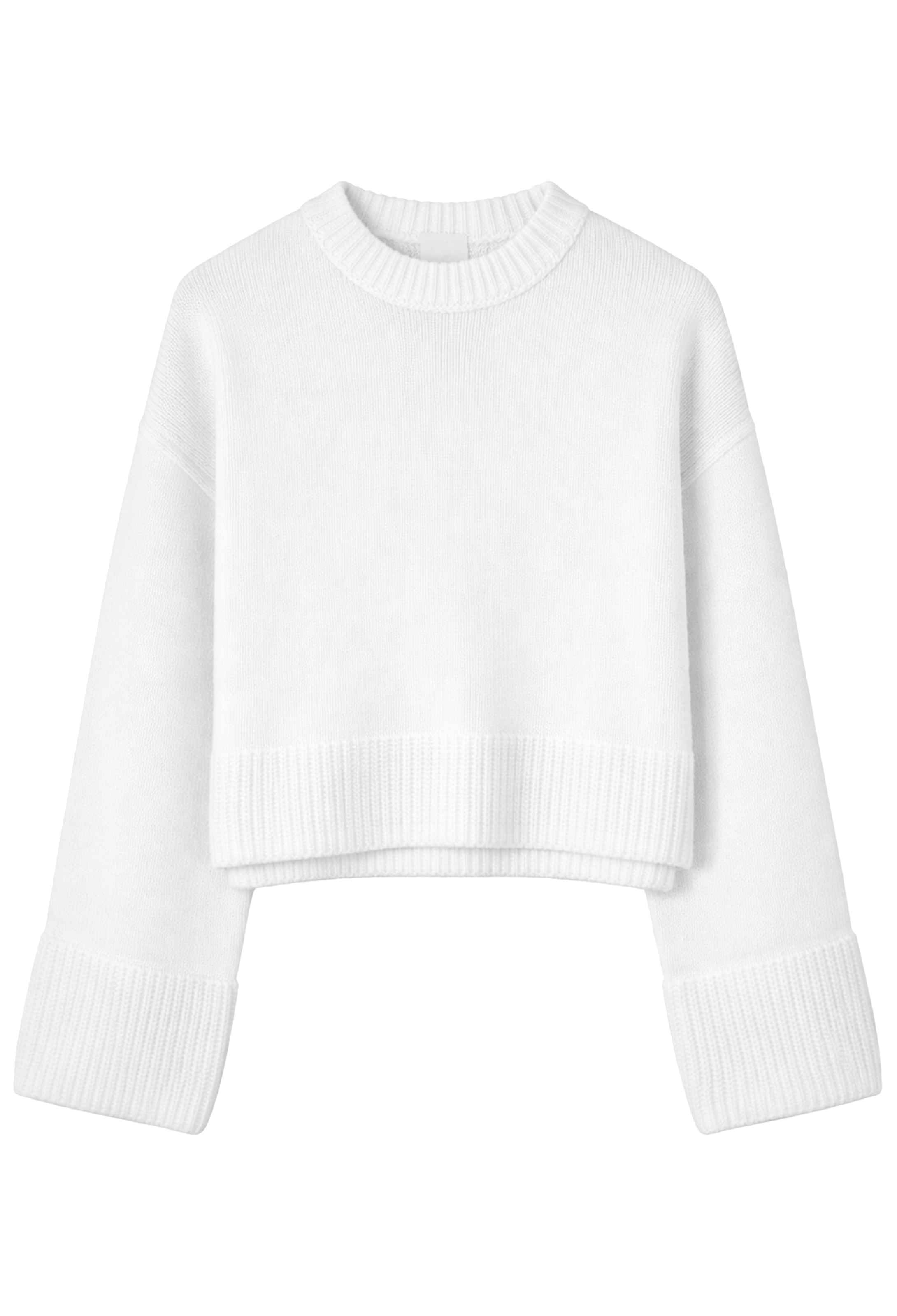 White ribbed sweater on a white background