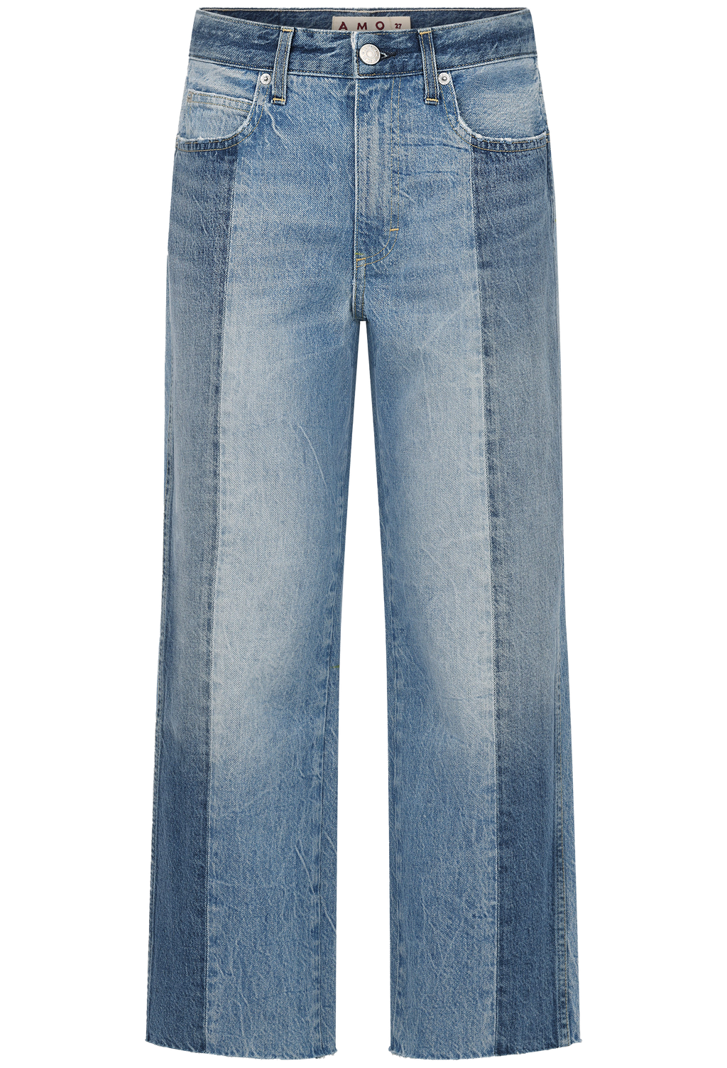 Blue jeans on a white background
