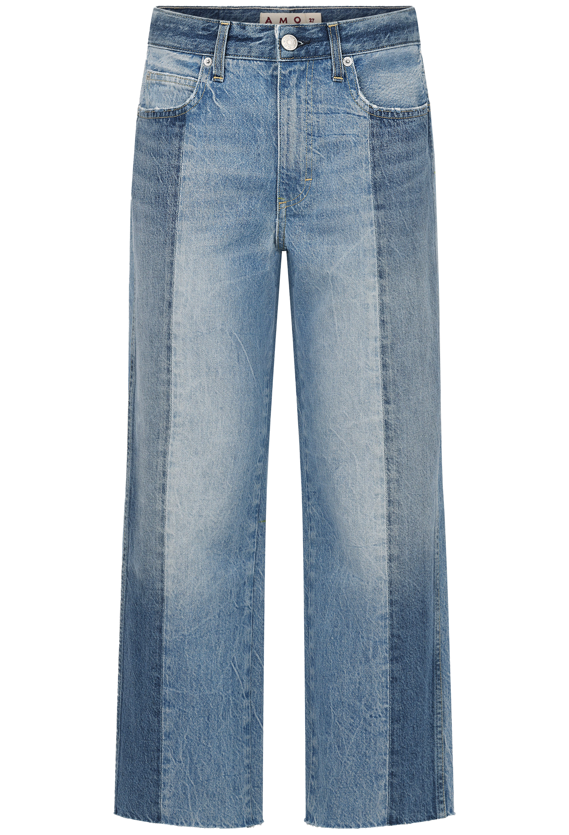 Blue jeans on a white background