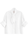 White blouse with a collar on a white background