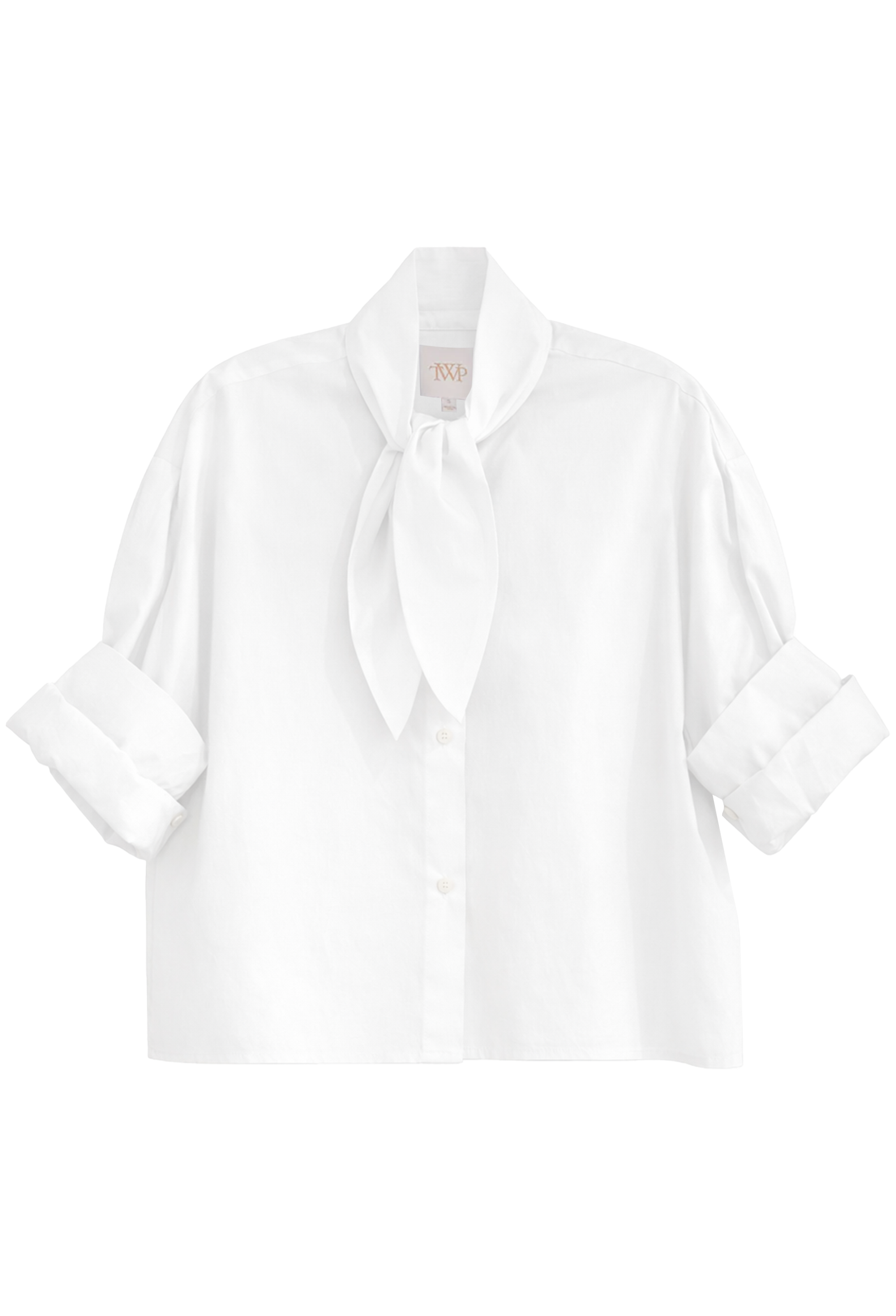 White blouse with a collar on a white background