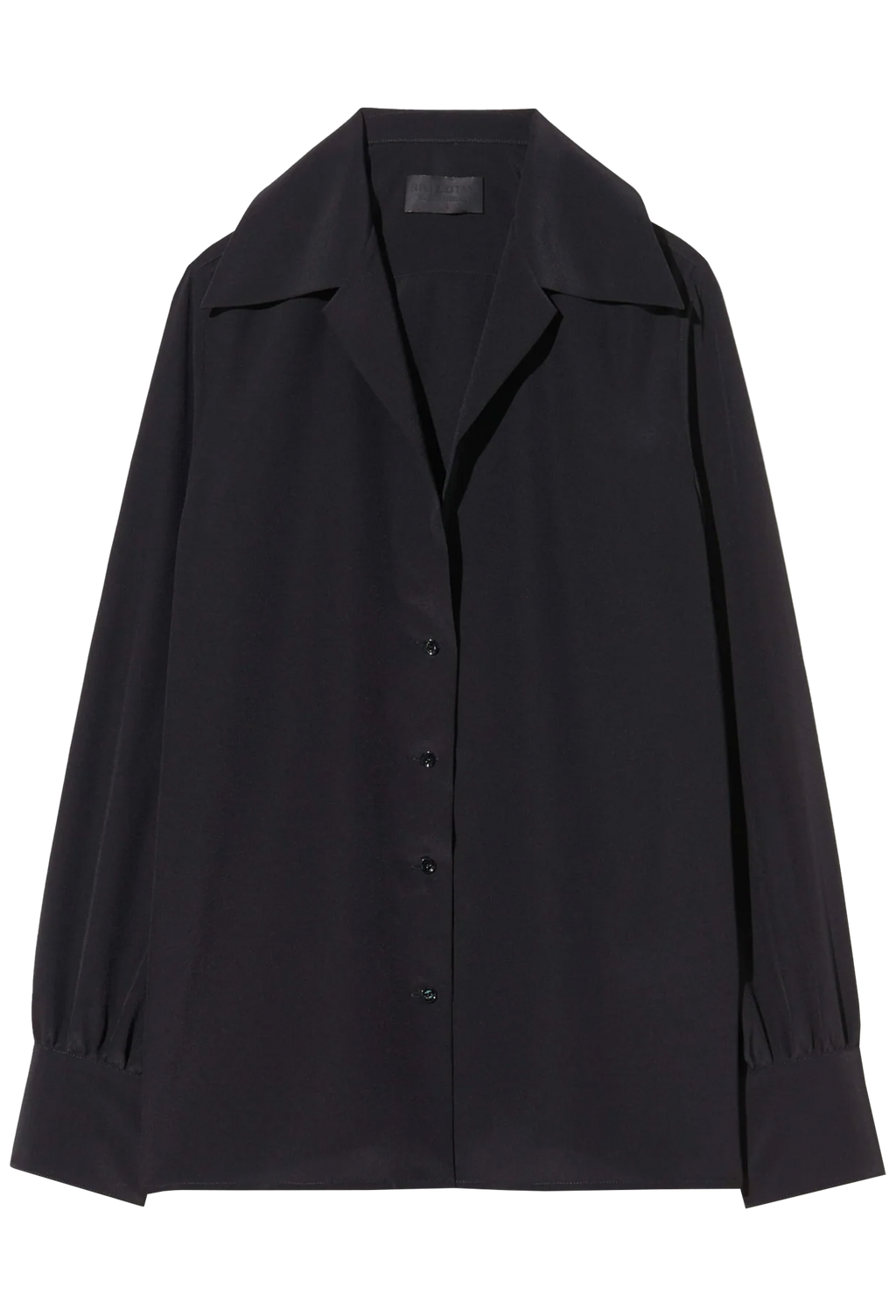 Black shirt with a collar on a white background