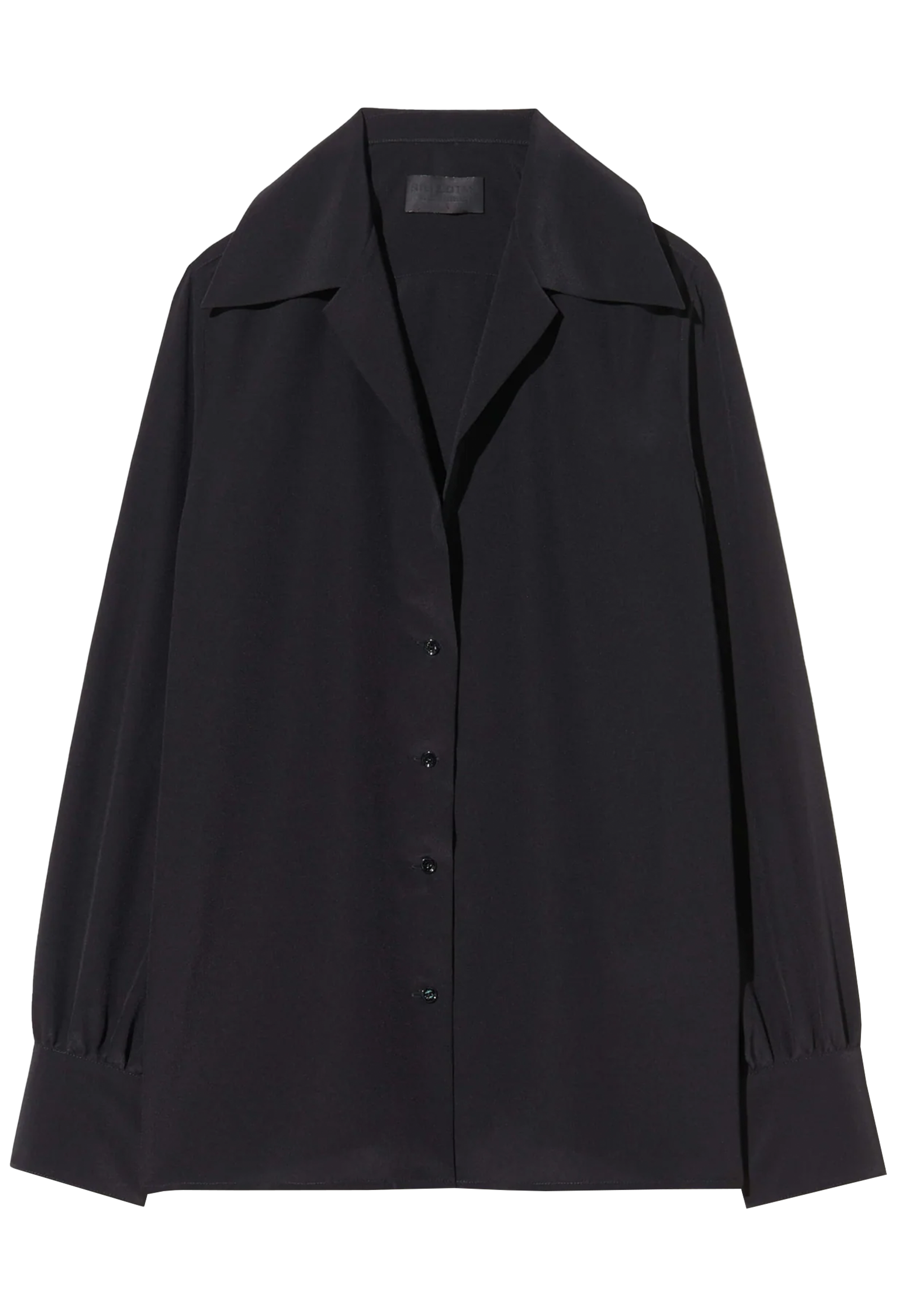 Black shirt with a collar on a white background