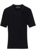 Black ribbed t-shirt on a white background