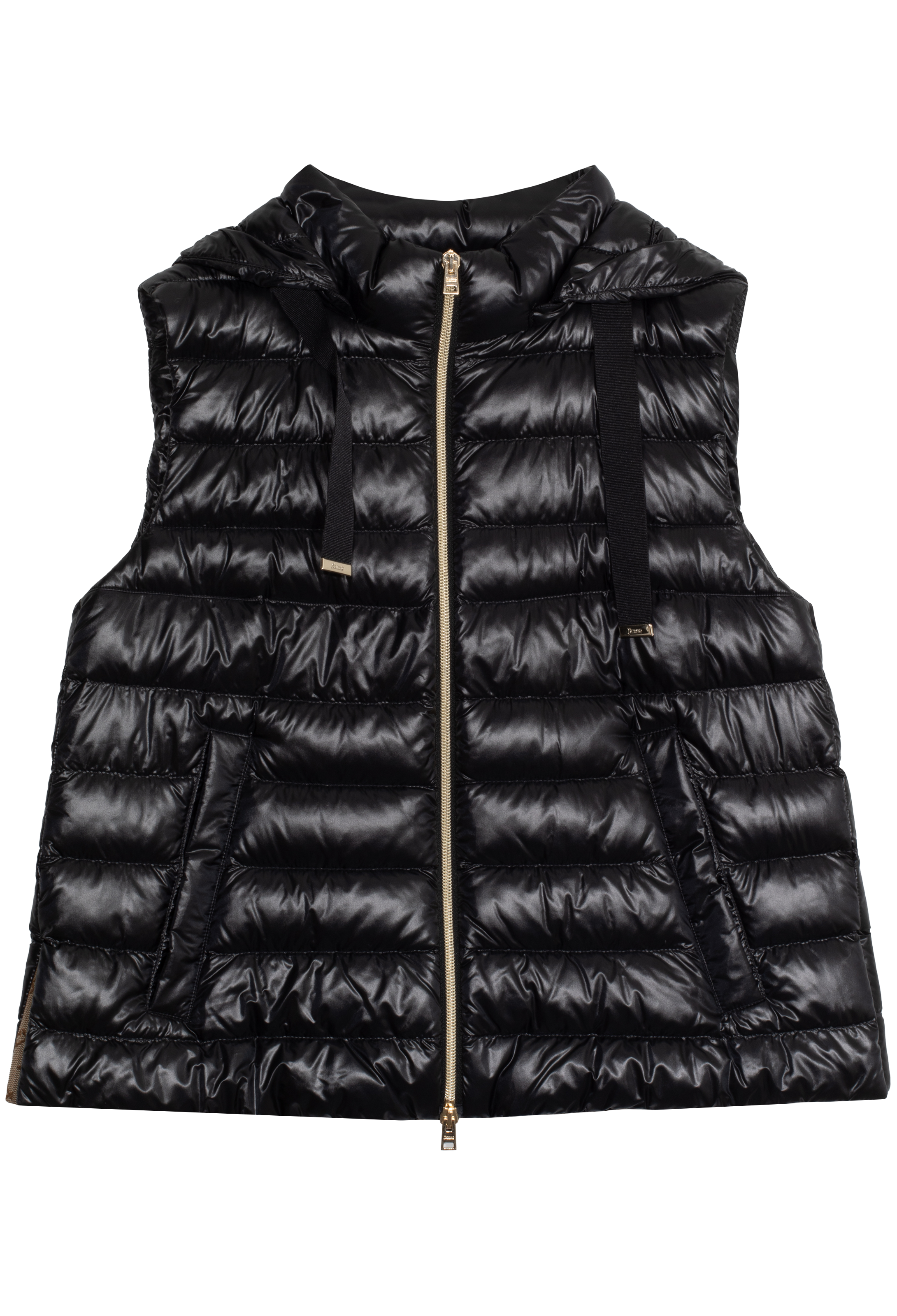 Shiny Nylon Hooded Vest