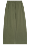 Green wide-leg pants on a white background